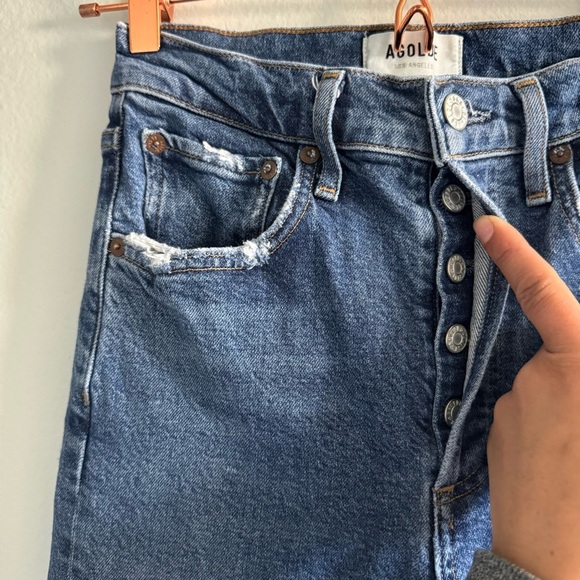 Agolde Riley High Rise Straight Crop in Pastime Size 25 - Picture 6 of 14